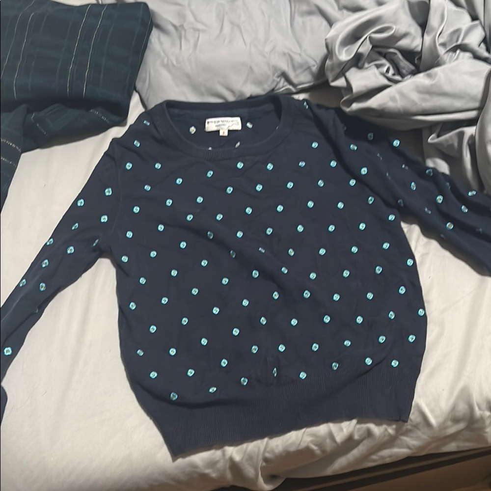 opening ceremony Navy Blue Sweater with Teal Accents - Picture 4 of 5